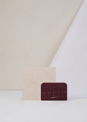 Polene Card Holder Geldbörse Damen Bordeaux | 806-DXEYKQ