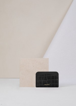 Polene Card Holder Geldbörse Damen Schwarz | 739-IPRUYN